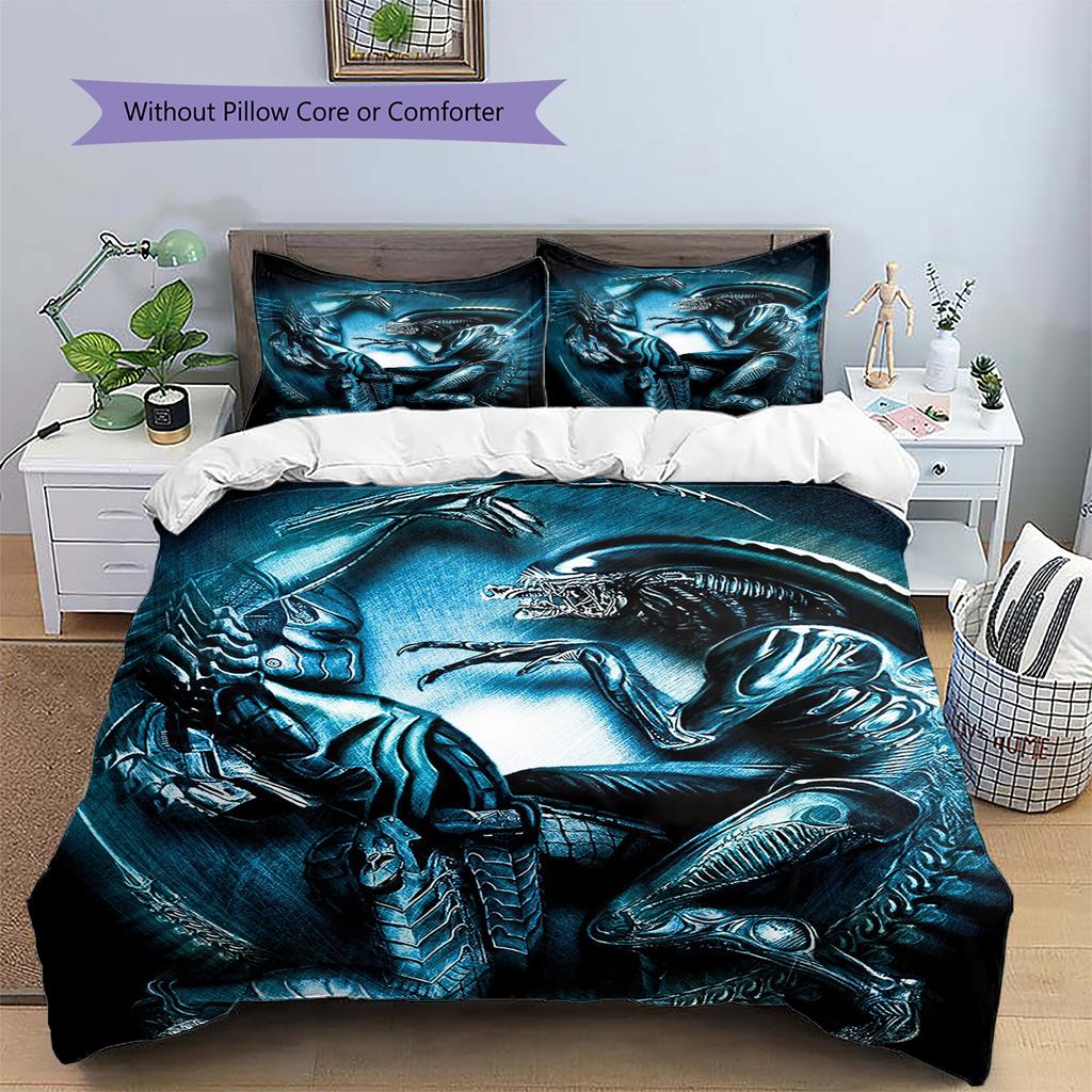 Cartoon Pattern Bedding Quilt Set Quilt Cover Pillowcase Home Decoration Birthday Gift (1 * Duvet Cover + 2 * Pillowcase, Without Core)