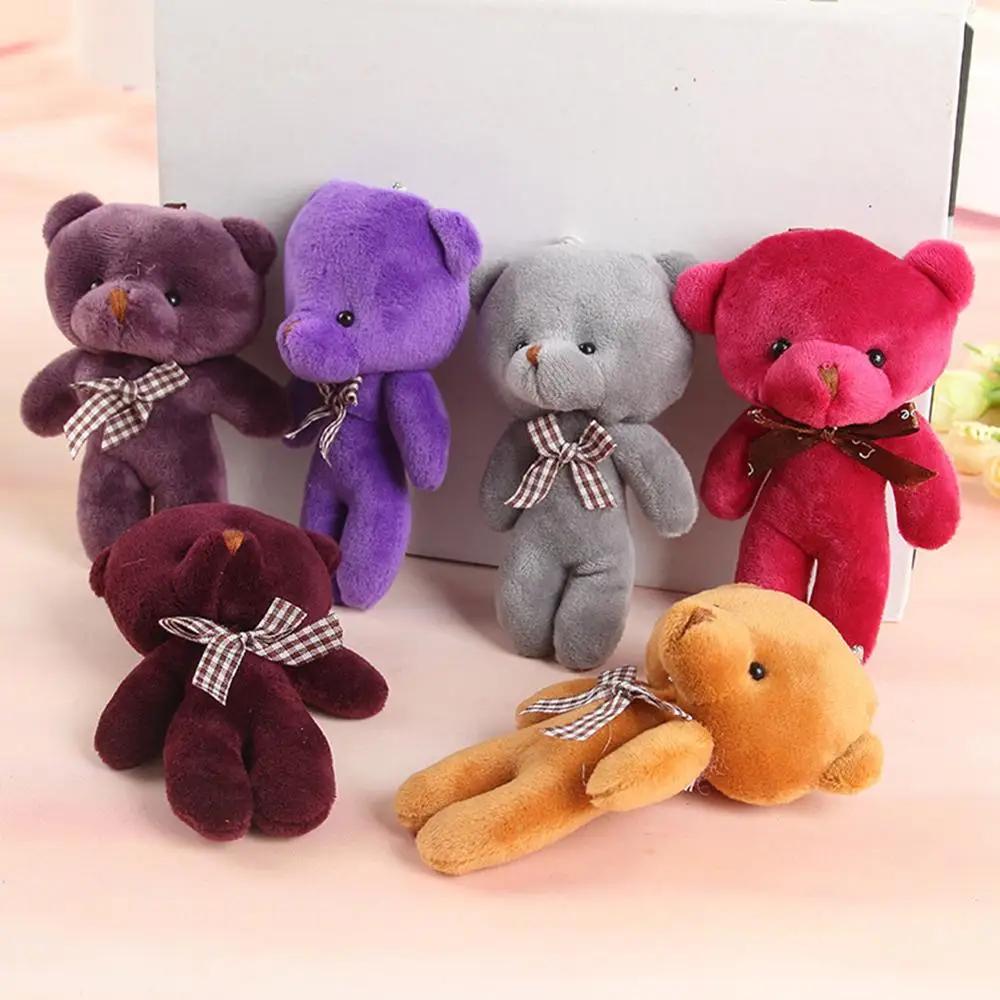 Mini Plush Bear Doll 12Cm Stuffed Plush Toy Mini Bear Doll Toy For Girl Bag Pendant Keychain Children Partygifts