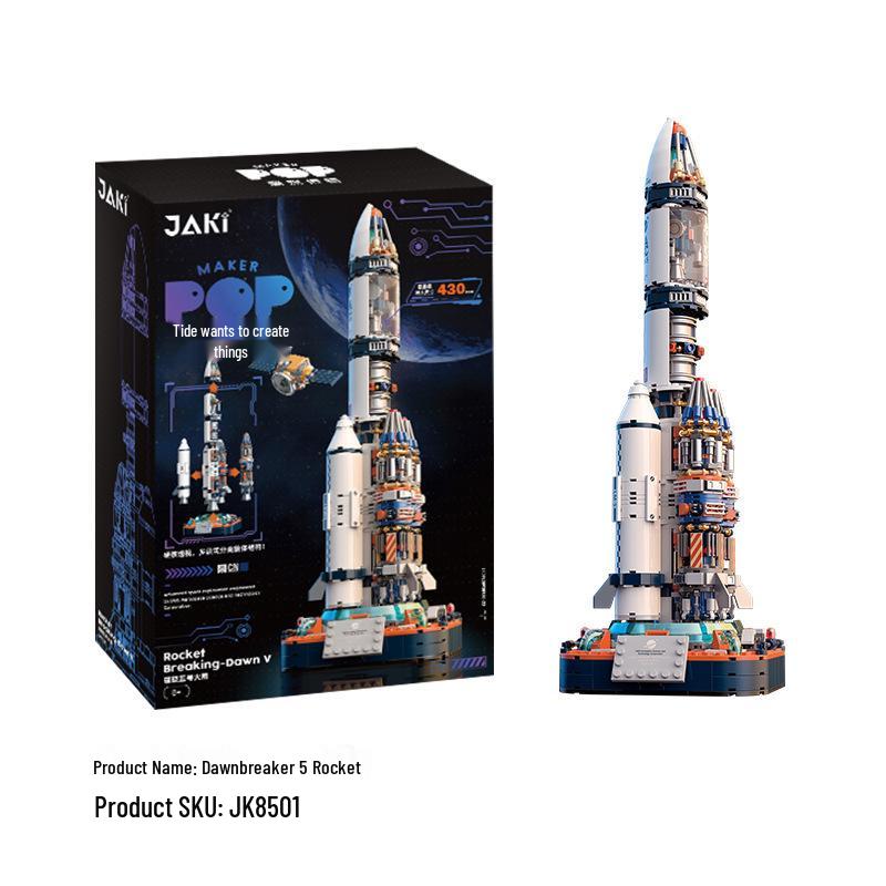 Jiaqi 9106 Dawn Astronaut Rocket Building Blocks Toy - Educational Space-Themed Assembly Set for Kids
