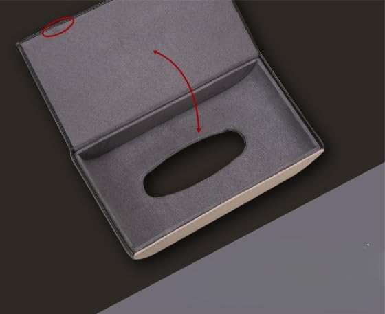 Car Tissue Compatible with All Car Front and Rear PU Light Brown Holder, Models, Seats, Leather,