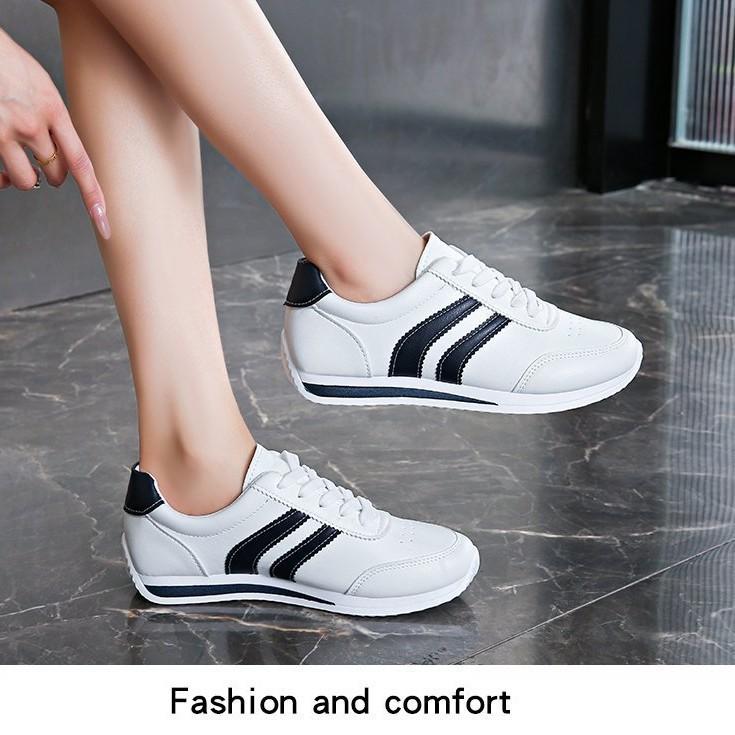 New lace-up casual sneakers soft-soled Forrest Gump flat non-slip student shoes soft leather