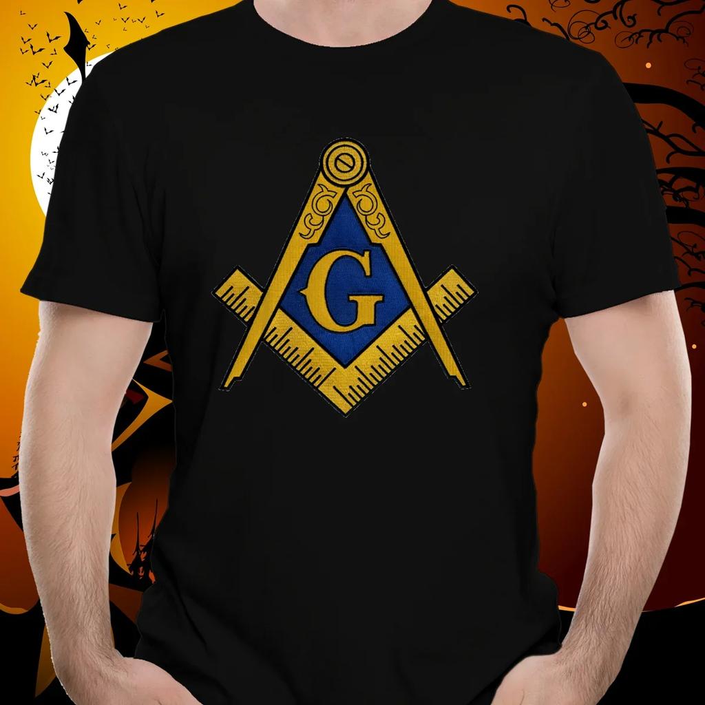 Masonic Square and Compass Symbol Freemason TShirt 100 Cotton ONeck Summer Short Sleeve Casual Unisexs Tshirt Size S3XL