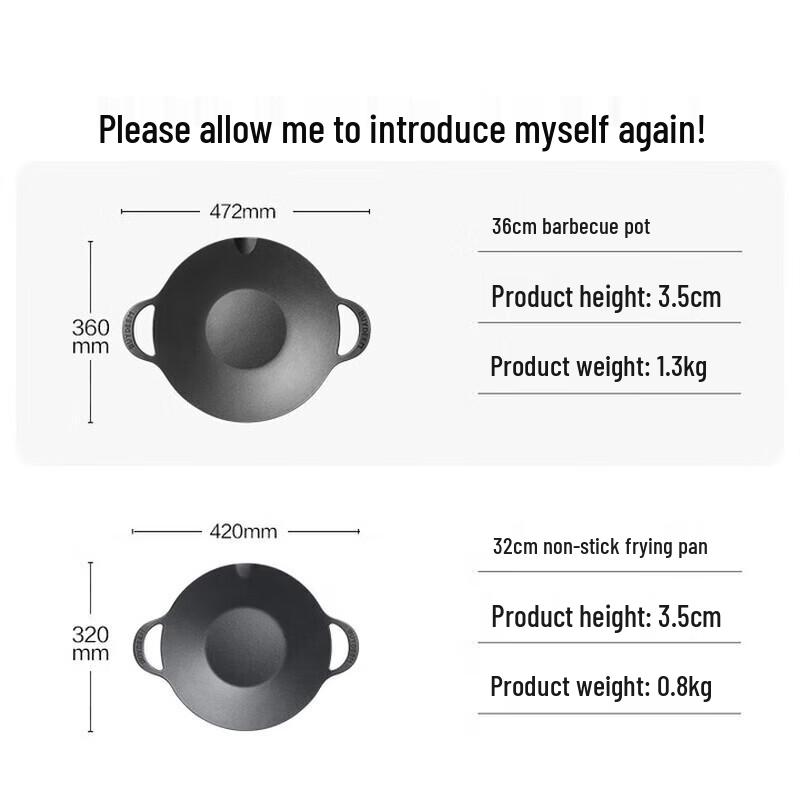 

Buydeem 32cm Outdoor/Indoor Non-stick Grill & Fry Pan