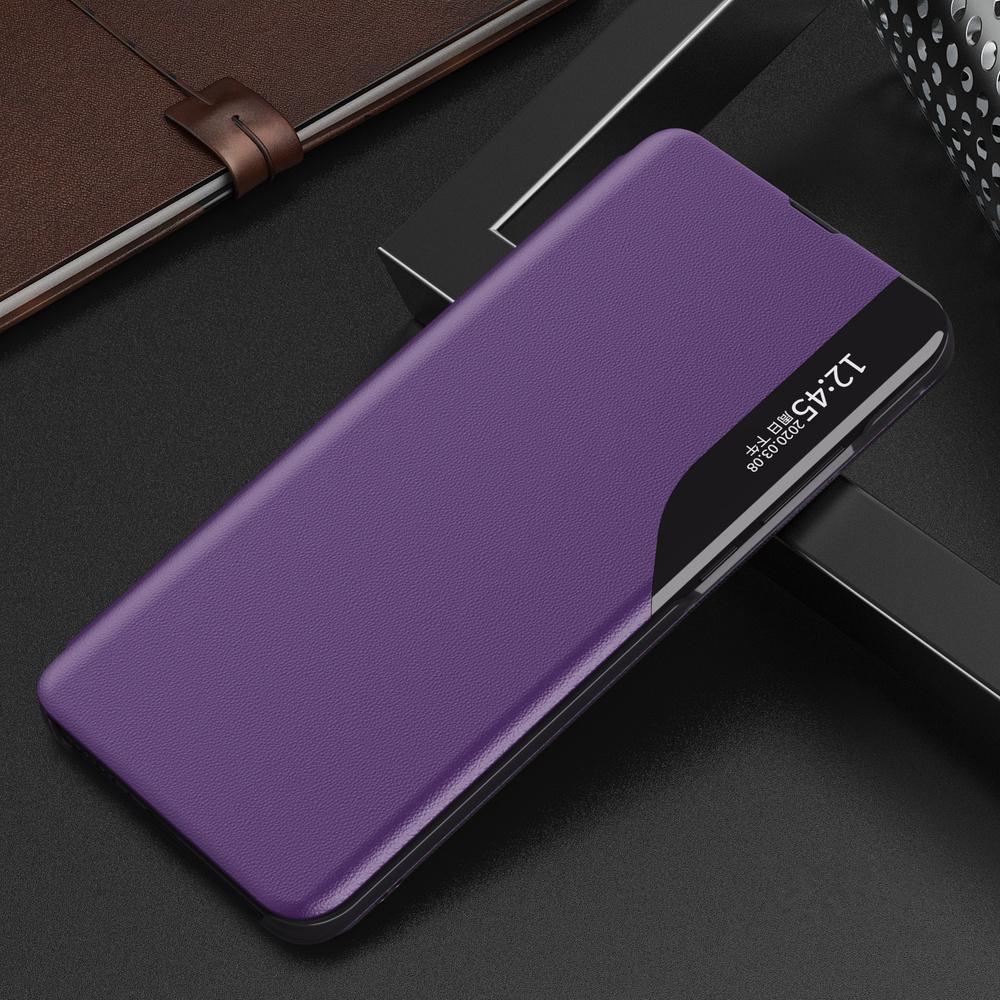 Purple Eco Leather Flip Case with Stand Function for Samsung Galaxy A22 4G