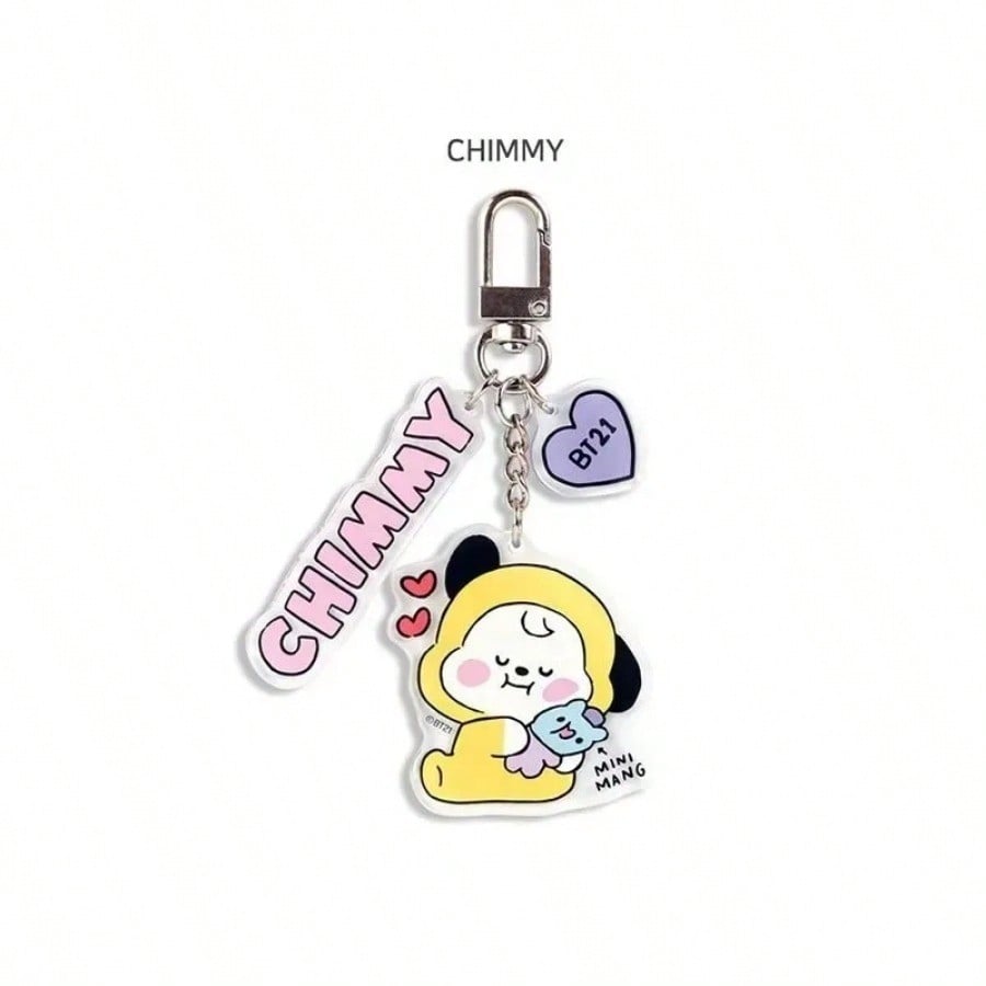 LINE FRIENDS BT21 Anime Kpop und Cartoon Schöne Schlüsselanhänger und Plüschtiere Niedliche RJ Tata und Koya Acryl Rucksackanhänger
