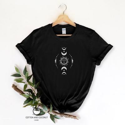 Sun Moon Tshirt Celestial Gifts for Her Sun One with The Sun Boho Vintage Tee Mystical Tee Bohemian Aesthetic Clothes