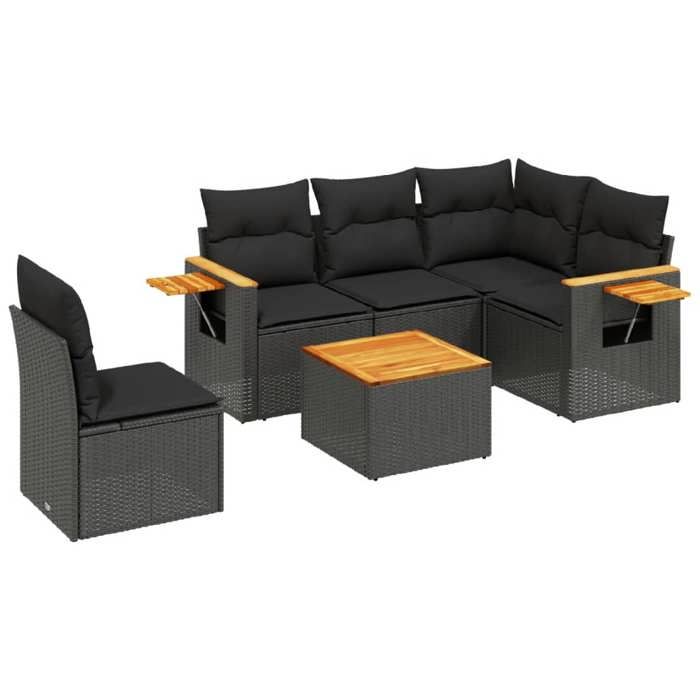 VidaXL Garden Lounge Set with Cushions 6 Pcs, Patio Sofas, Patio Furniture Set, Outdoor Furniture, Black 3226818