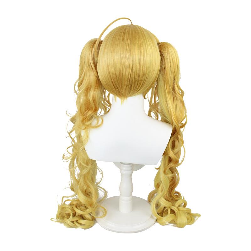 47" Vibrant Yellow Double Ponytail Cosplay Wig, Heat-Resistant Synthetic Hair for Anime Magical Girl