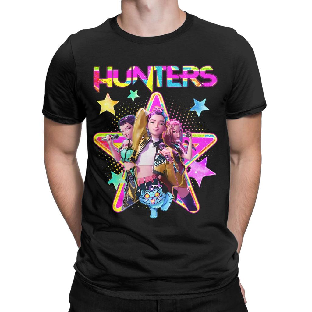 Man T Shirt Huntrix Kpop Demon Hunters  T Shirts Trendy Cool  Summer Tee Shirt Vintage Casual Pure Cotton Tops Plus Size 6XL