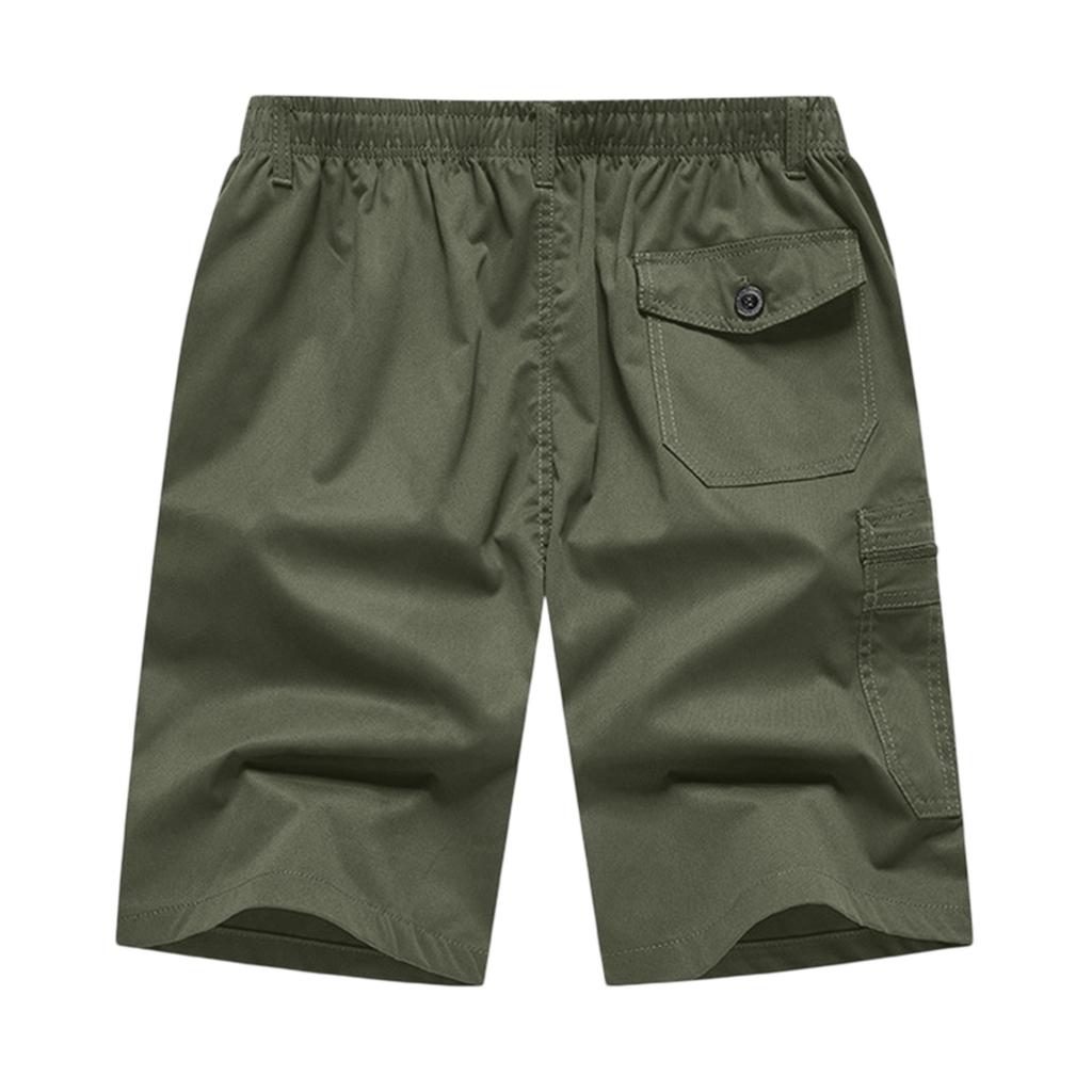 Pantaloncini Cargo Estivi Leggeri da Uomo Multi Tasche Casual da Lavoro Coulisse Vita Elastica Pantaloncini Sportivi da Esterno