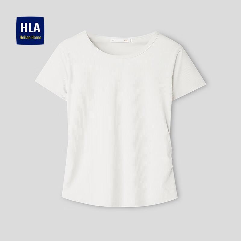 HLA Women s Slim Fit Knitted Vertical Stripe T-Shirt M