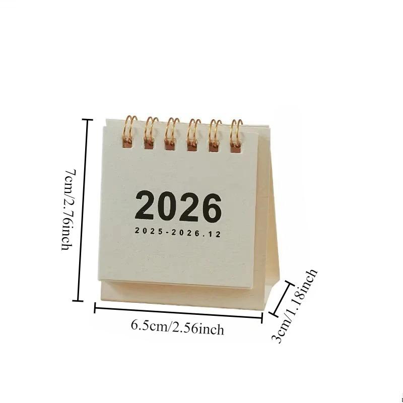 2026 Mini Simple Calendar Small Desk Calendar Creative Coil Calendar Planner Desktop Decoration Office Stationery Wall Calendar