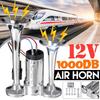 12V 1000DB Horn Hooter For Auto Sound Signal Horn Super Loud Dual Trumpet Air Horn Car Compressor For Car Truck Boat Train