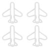 100Pcs Cute Paper Clips Plane Shaped Style Covered Wire Light Durable Fancy Paperclips for Working Study Sorting White