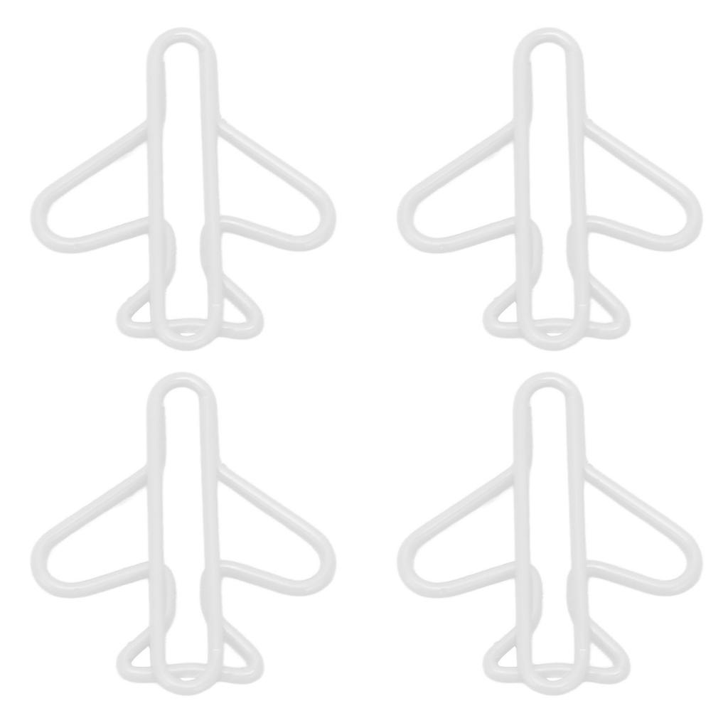 100Pcs Cute Paper Clips Plane Shaped Style Covered Wire Light Durable Fancy Paperclips for Working Study Sorting White