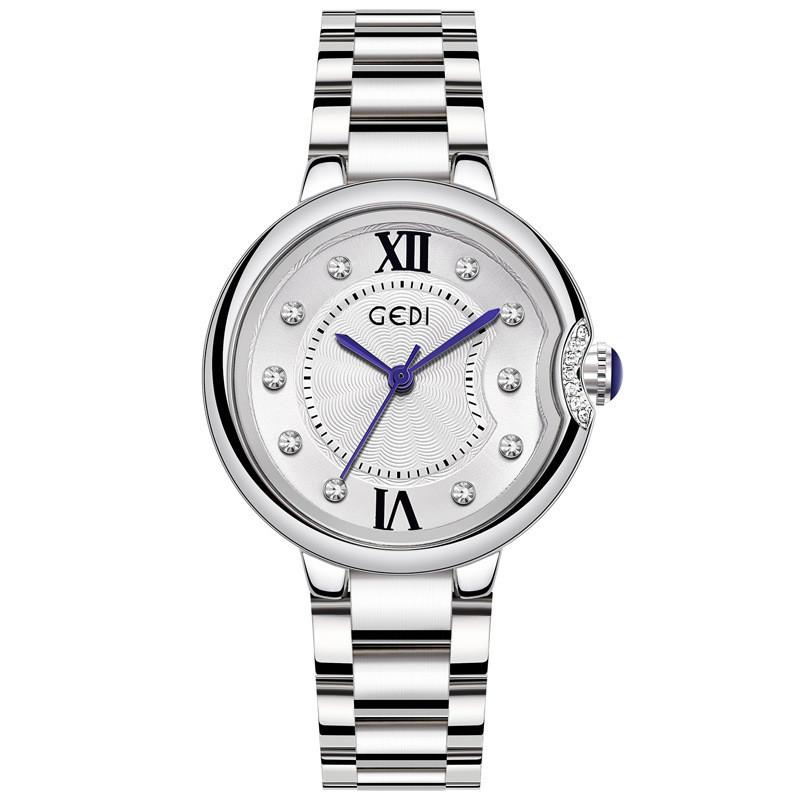 Womens Steel Band Watch With Quartz Movement For Fashionable Daily Wear