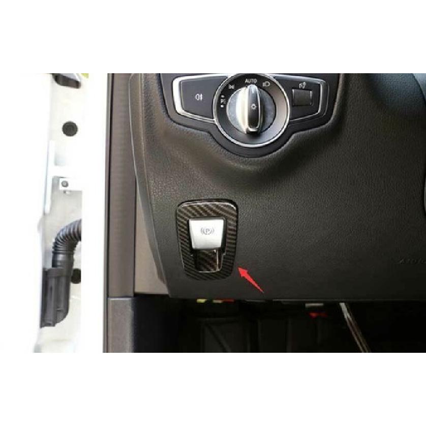 Electronic Handbrake Panel Trim 1PCS For Benz E-Class 2016-2021 ABS Carbon Fiber