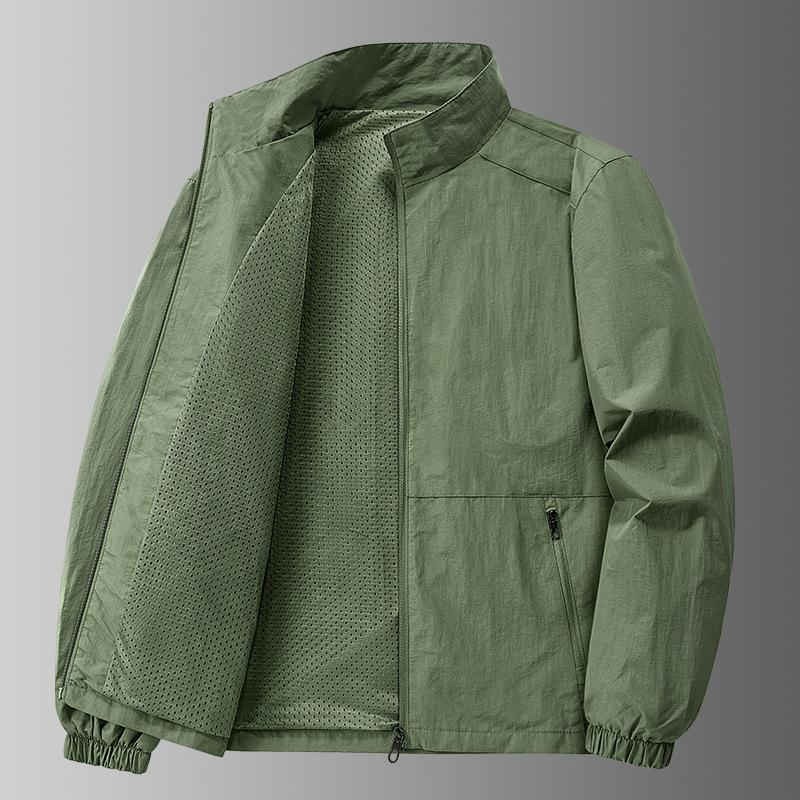 Men's Spring and Autumn Thin Casual Sports Jacket Youth Plus Size Windproof Workwear Outdoor Simple Jacket