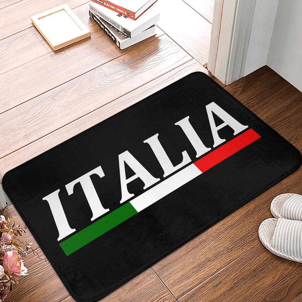 Italien Flagge Haustürmatte Anti-Rutsch Außenbereich Saugfähig Italienisch Stolz Fußmatte Garten Garage Eingang Teppich Teppich