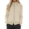 Women's Stand Collar Cardigans Loose Button Down Knitted Warm  Long Sleeve Cozy Casual Sweater Coat