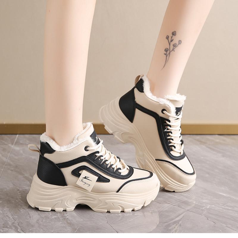 Damesko Størrelse Vinter Varm Pels En Snøstøvler Polstret Fôr Ankelstøvletter Sklisikre Fotturer Sport Bomullsstøvler