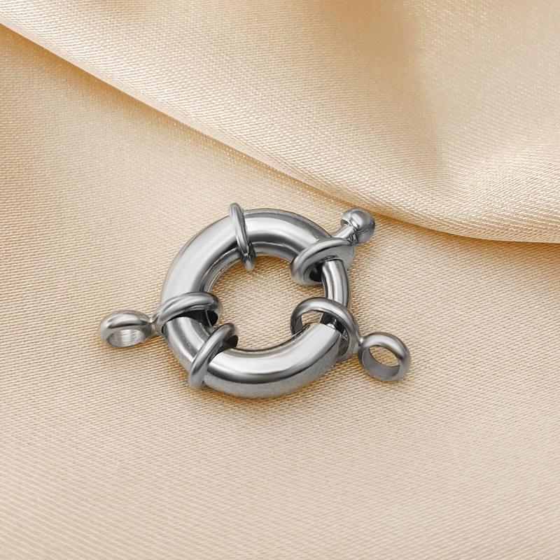 18K Real Gold Color Round Spring Clasps Hooks for Bracelet Clavicle Necklace Clasp Connectors DIY Jewelry Making Supplies