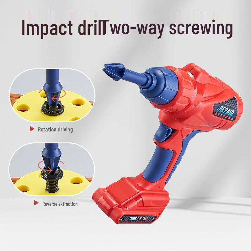 Kids' Pretend Play Repair Tool Set with Electric Drill for Ages 3-6