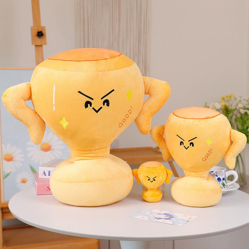 Creative Trophy Sand Carving Cow Cup Doll Plush Toy Shark Cup Doll Cow Beer Trophy Pillow Gift Company Award