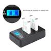 Portable Travel Outdoor USB Charging LCD Dual Slots Charger for NP-BX1 Battery Black