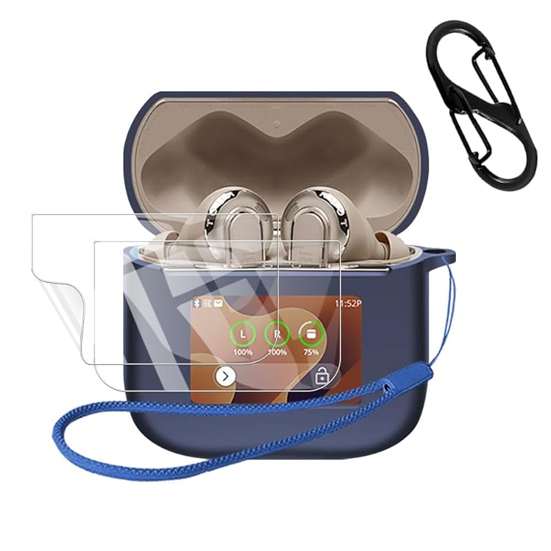 

[1+2 pieces set]For JBL TOUR PRO 3 case (2*film)[HVUYAL] Equipped with a hook to prevent loss lightweight Scratch prevention dustproof Hard to get