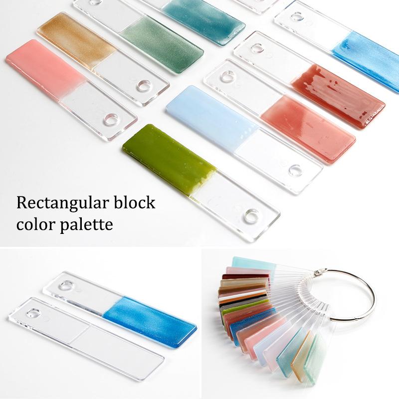 Rectangle Fake Nail Art Display Swatch UV Gel Nail Tips Color Card Nail Plate Template Plate Gel Polish Practice Making Manicure