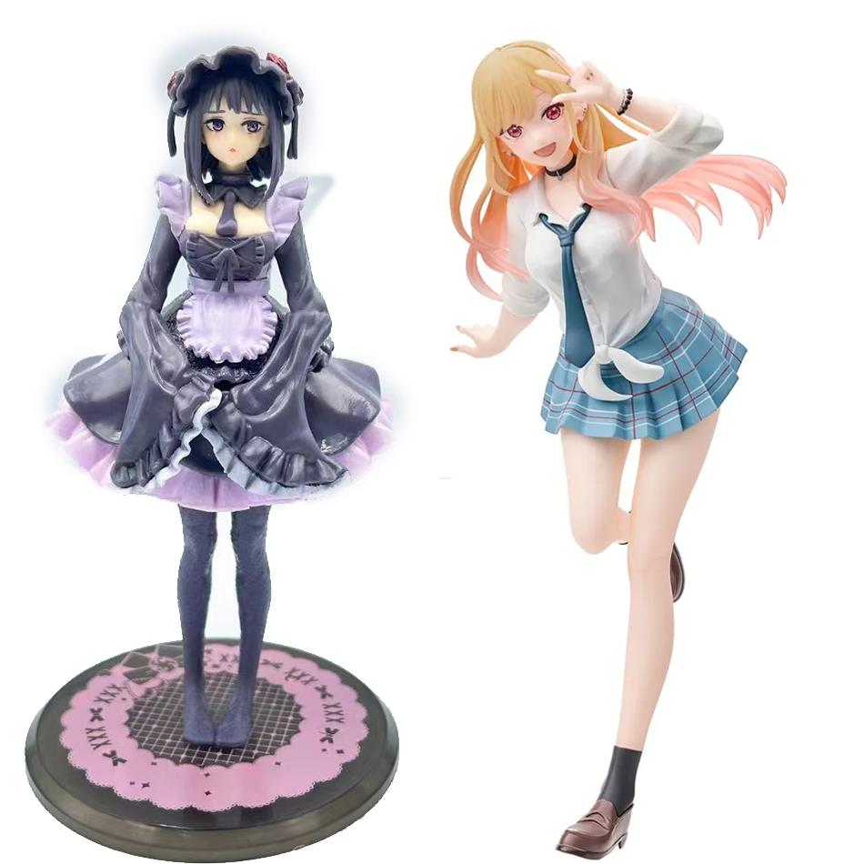 12cmAnime My Dress-Up Darling Figure Black Maid Outfit Kitagawa Marin Action Shizuku Kuroe Figurine Collection Model Toy Poseable Articulated Scale