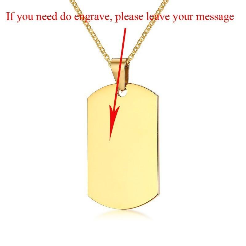 Engraved Standard Military Dog Tag Blanks Stamping Dogtag Pendant Stainless Steel Men Women Charm Plain Jewelry