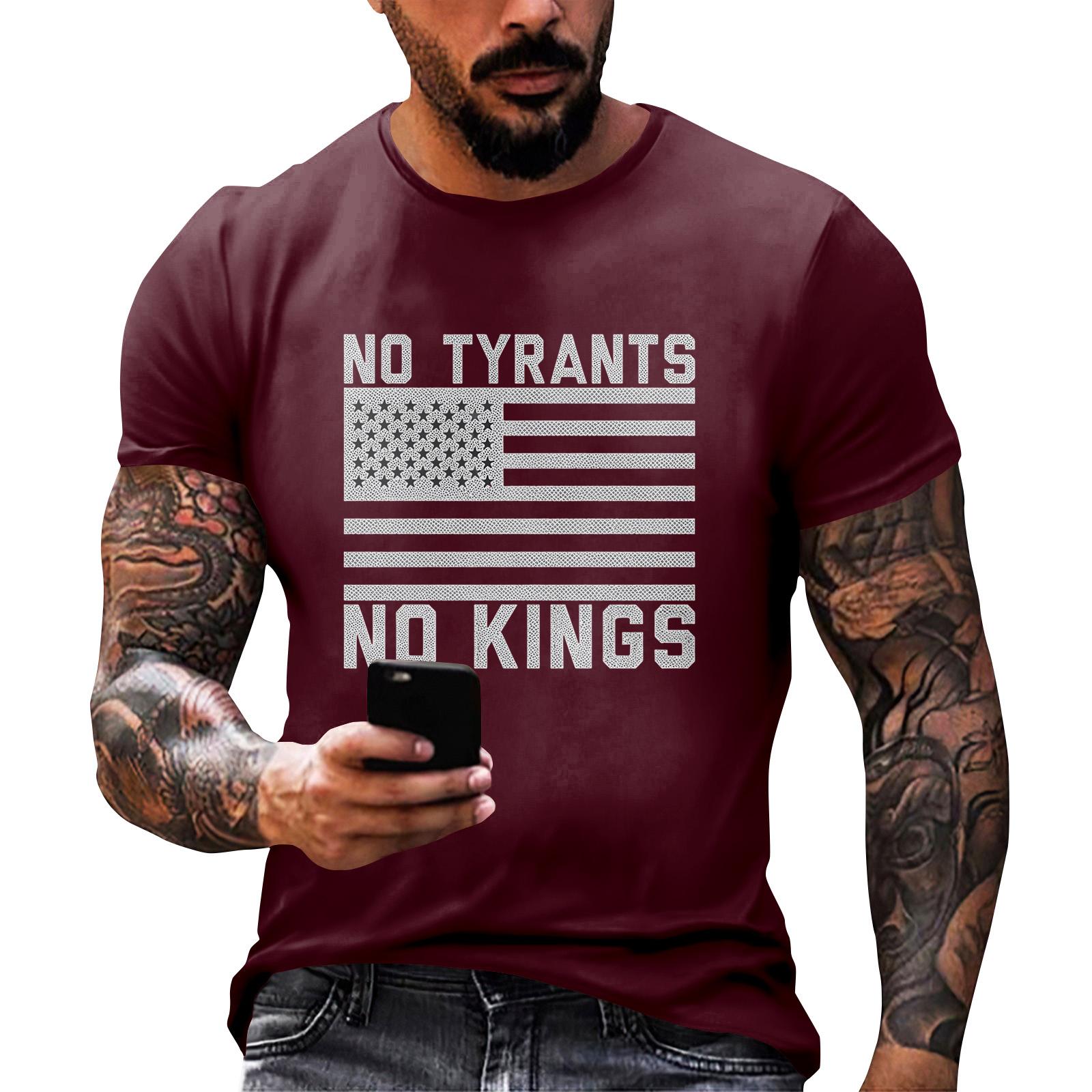 

Мужская футболка с коротким рукавом и принтом американской политической тематики XXL винный