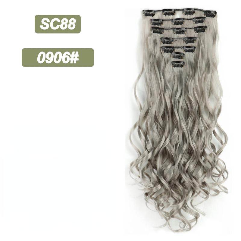 MISSQUEEN Long Wavy Ombre Hair Extensions 16 Hairpins Clipped In The Hair Extensions To Synthesize A Heat Resistant Thick Wig