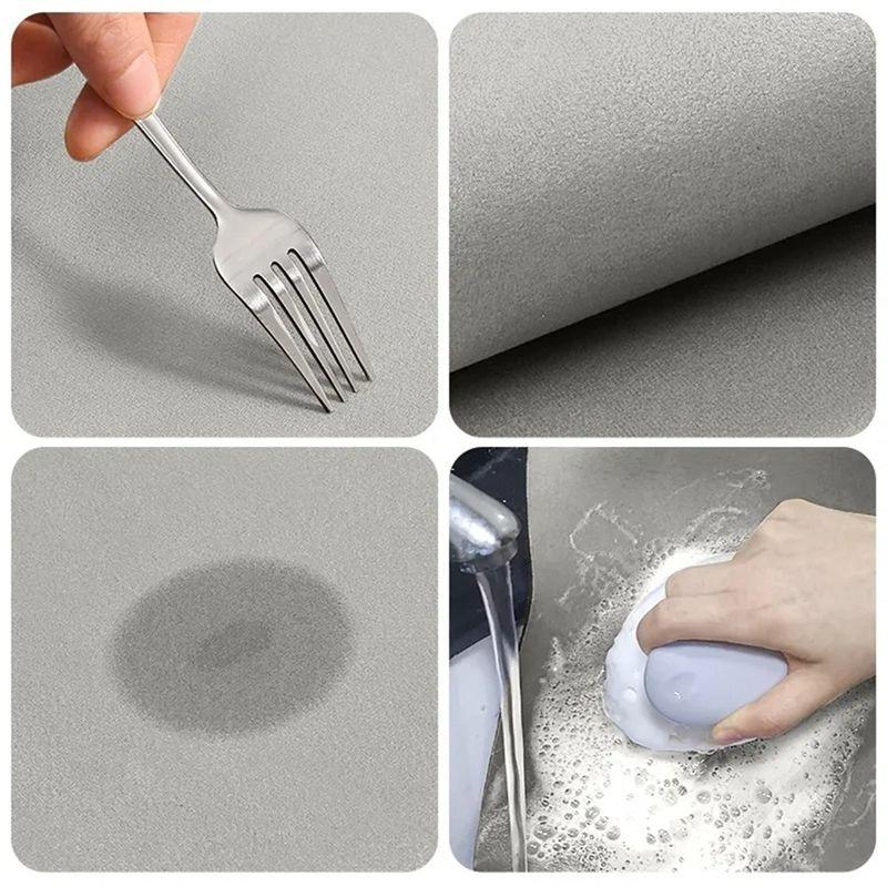 Good-Super Absorbent Kitchen Mat Non-Slip Diatomite Kitchen Rug Elliptical Simple Line Bathroom Mat Kitchen Supplies