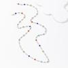 Colorful Glass Necklace Women Metal Collarbone Chain Party Jewelry Fashion Body Jewelry Metal Texture for Any Occasion