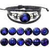 12 Zodiac Signs Constellation Charm Luminous Bracelet Men Women Fashion Multilayer Weave Leather Bracelet & Bangle Birthday Gift