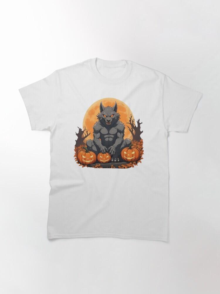 Halloween Cartoon Werewolf Classic T-Shirt Unisex T-Shirt L
