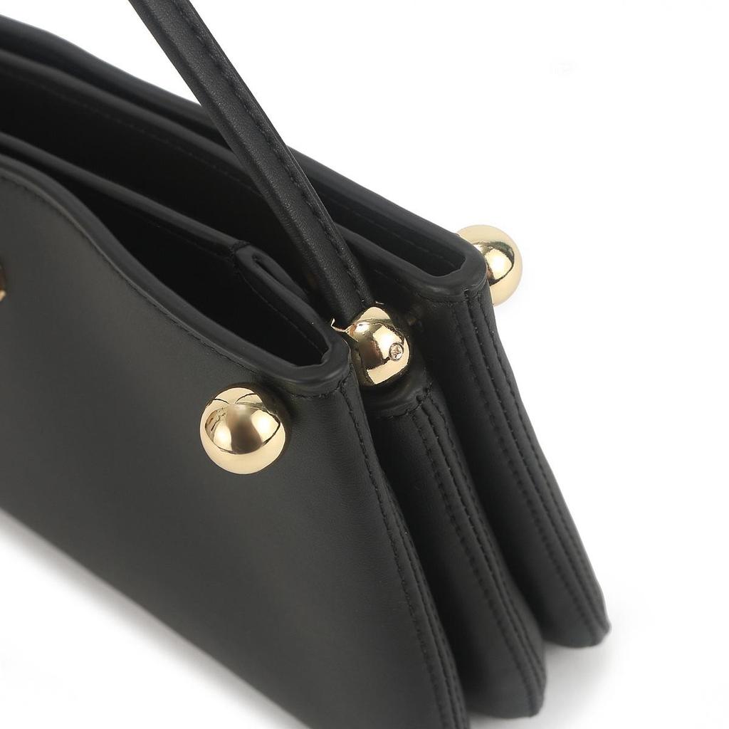 Old Money Style Women's Black Underarm Bag: High-End, Small Niche Design Mahjong Handbag for Commuting