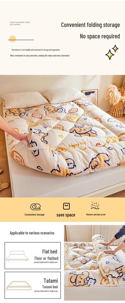 Class A Xinjiang Cotton Tatami Mattress Pad - Soft Quilt for Home & Dorm, Single or Double Bed