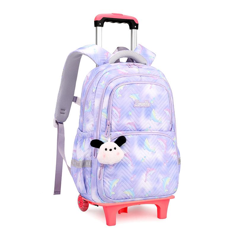 Zaino Scolastico per Bambini con Ruote Borse per Studenti per Ragazze Borsa Trolley Cartella Carina Zaino con Ruote Bambina Ragazze