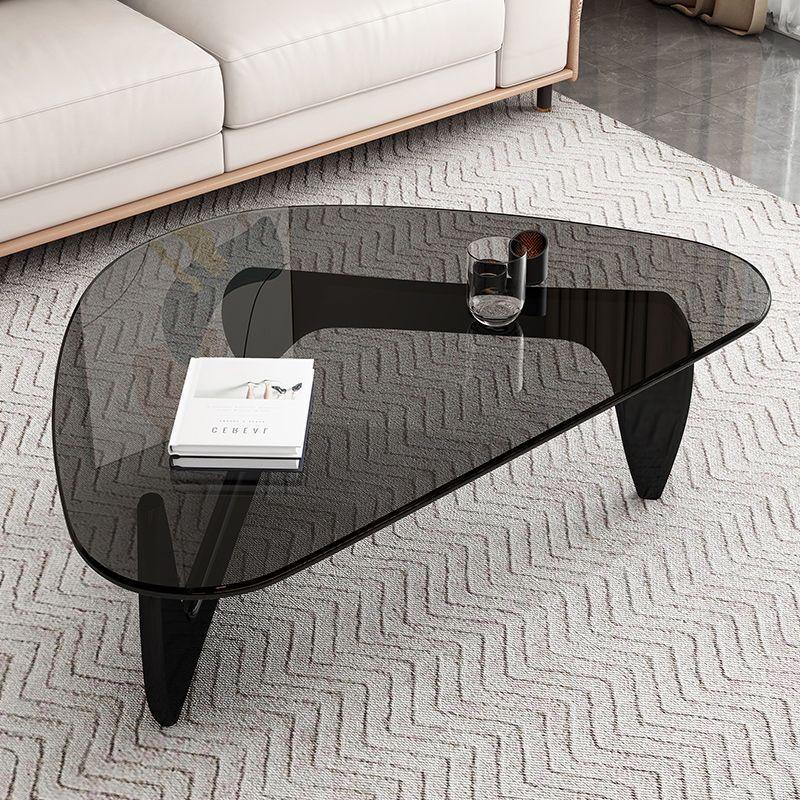 Modern Minimalist Round Tempered Glass Coffee Table