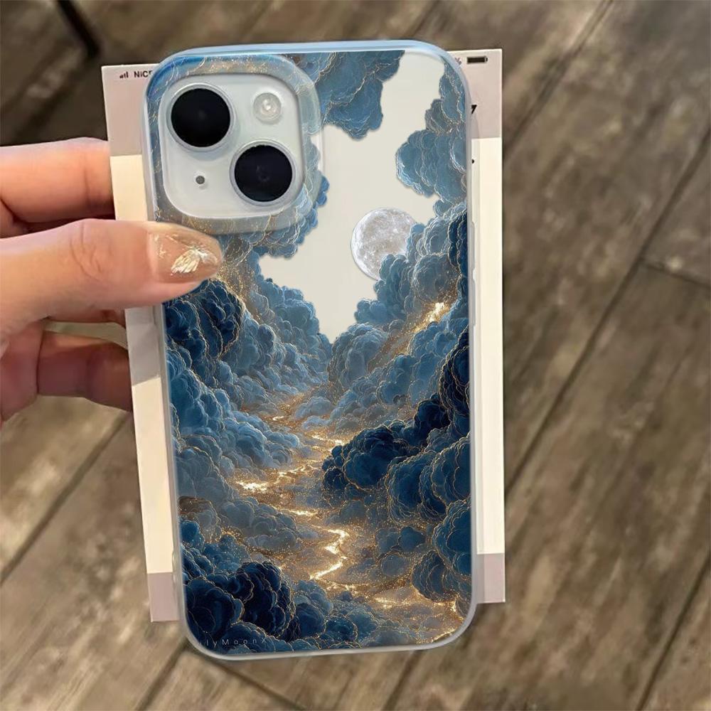 The moon in the clouds Phone Case For iPhone 17 ProMax 16 13 11 15 14 12 17Air 17promax Transparent Silicone Soft Funda Cover