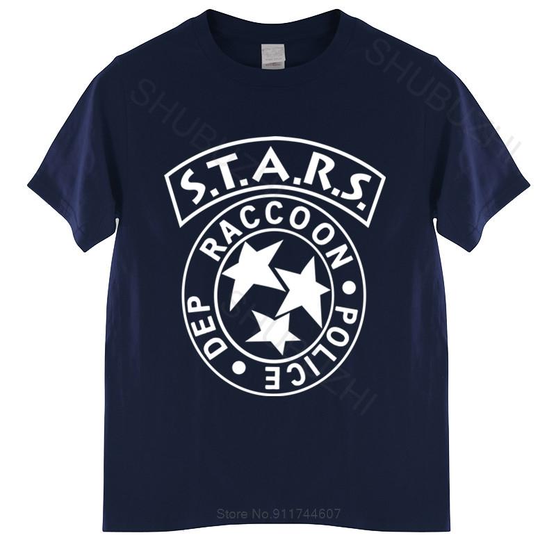 Cotton Tshirt Men Crew Neck Tops S.T.A.R.S. Classic  Cotton Residented Evil Zombie summer teeshirt plus size