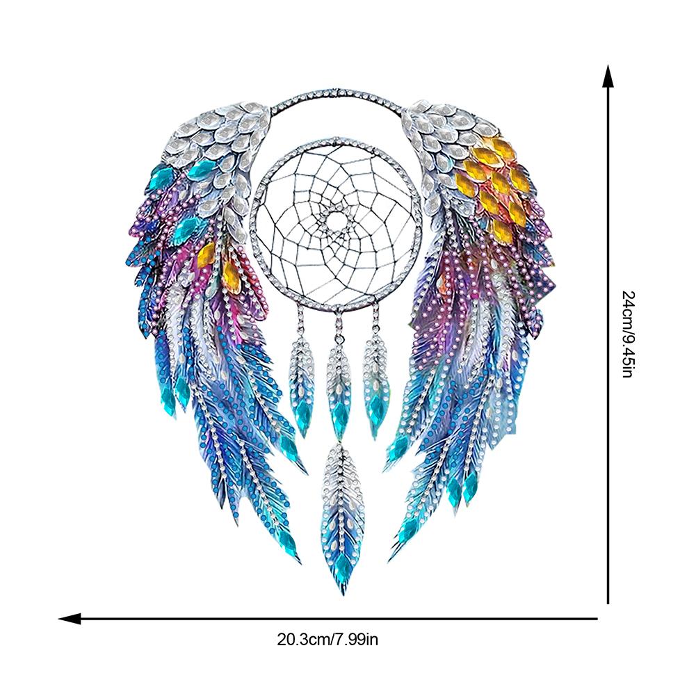 

Feather Dream Catcher Rhinestone Diamond Art Pendants Diamond Painting Ornaments Diamond Painting Hanging Pendant for Art Crafts