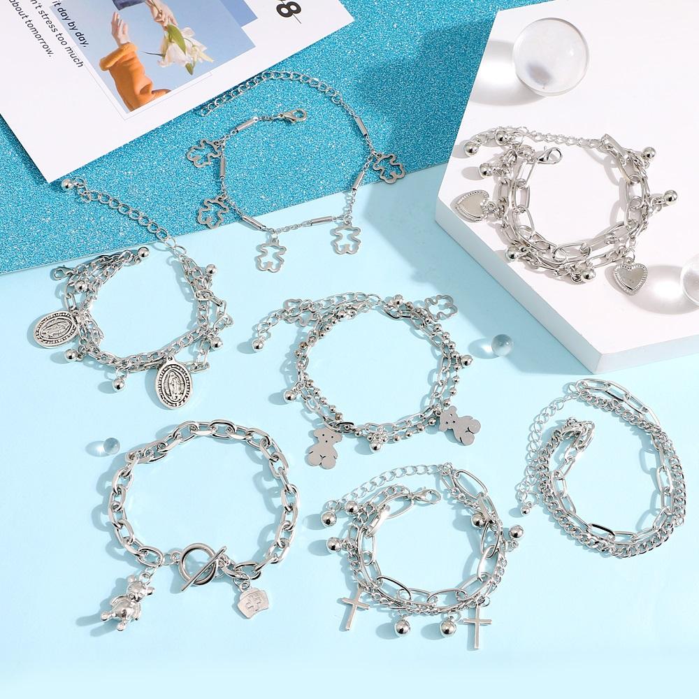 iF ME Korean Multilayer Bracelet Retro Pendant Couple Bracelets Jewelry Accessories