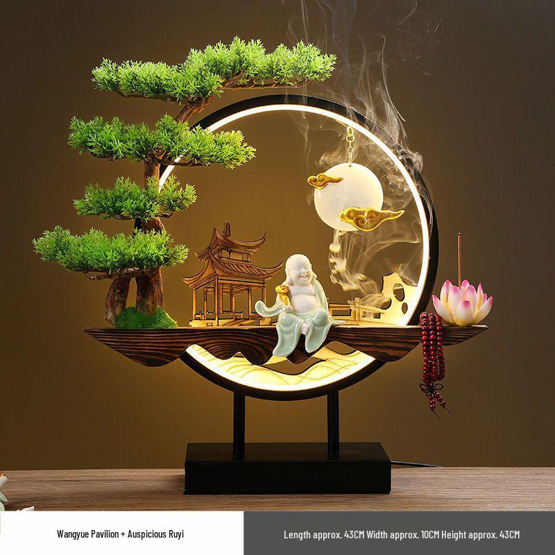 Chinese Style Backflow Incense Burner - Pine Design for Home & Office Décor