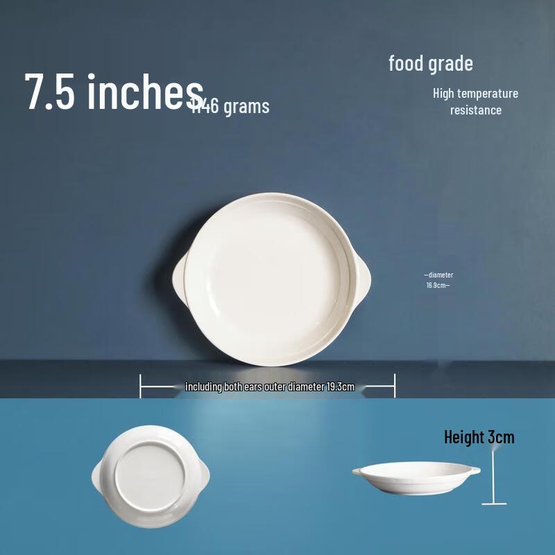 JINGRX White 7.5-inch Melamine Dinner Plates (Set of 10)