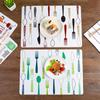 Table Mat Plastic Heat Mat Printed Placemat Bowl Mat Pot Mat Rectangular Western Food Heat Mat